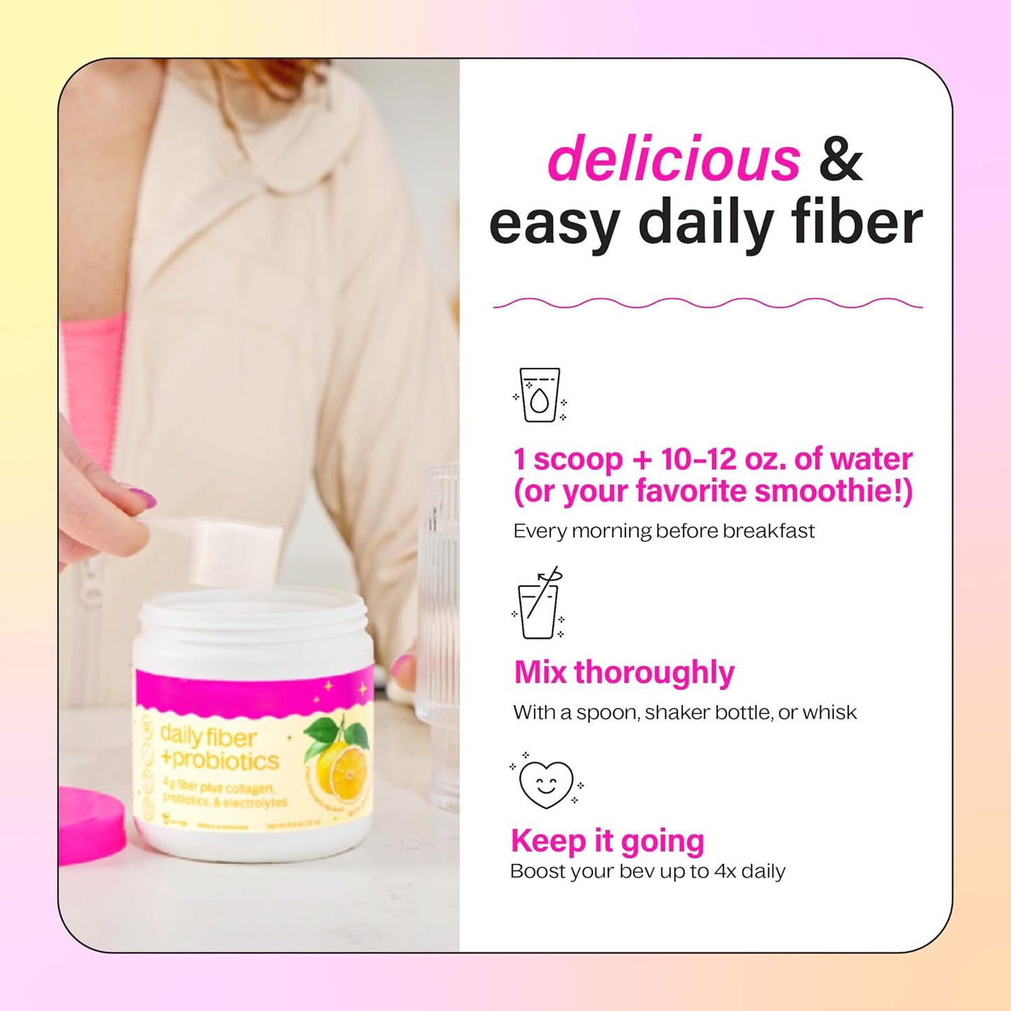 Probiotic, Fiber, Electrolytes and Callagen Supplement