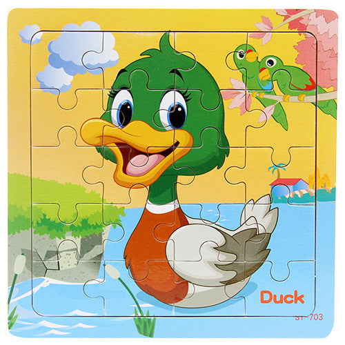 Children's poultry animal wooden puzzle