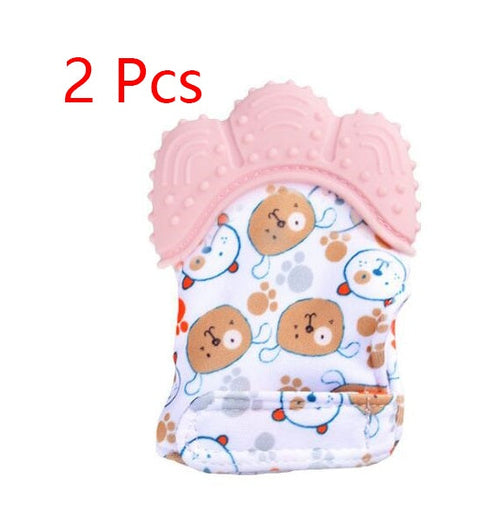 Baby teether baby anti-bite silicone molar gloves children's sound